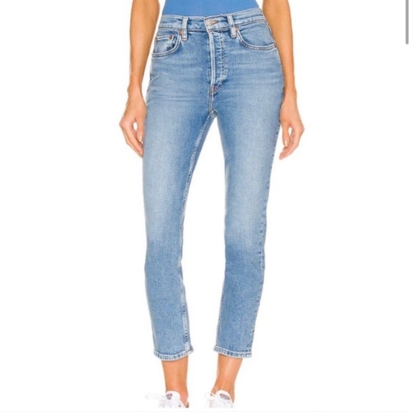 Re/Done 90's High-Rise Ankle Crop Denim Jeans - Picture 1 of 13